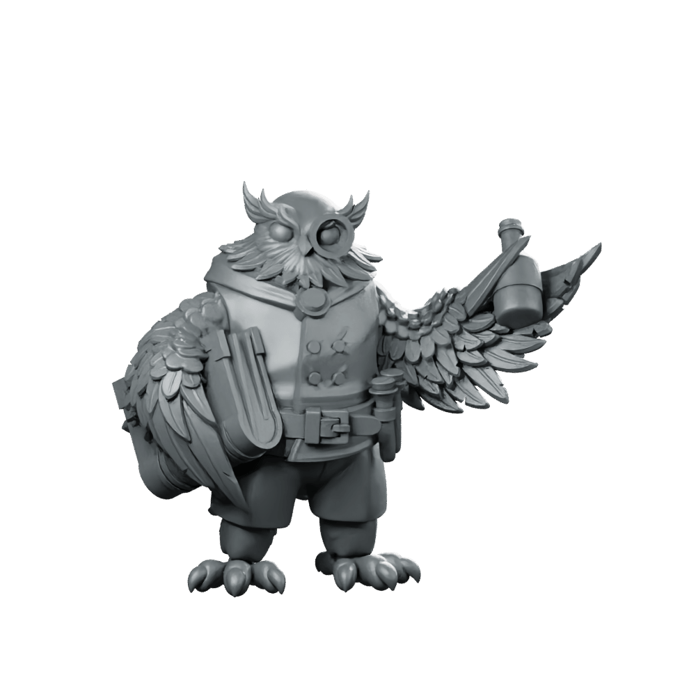 Owlfolk Merchant Miniature Blackmarket Trader NPC Fantasy - CastNPlay - We Print Miniatures