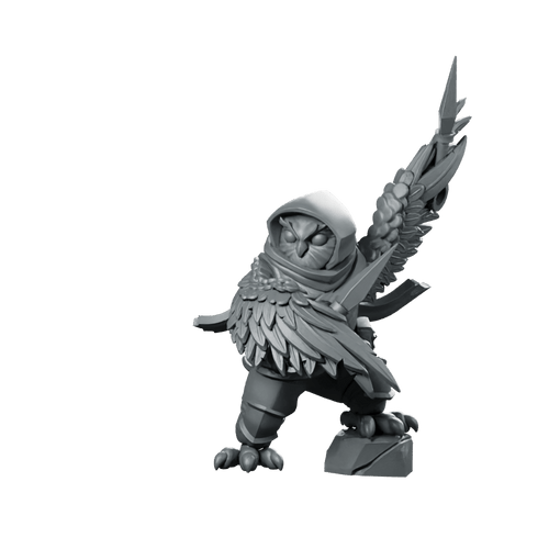 Owlfolk Rogue Miniature Hooded Dagger Stealthy Fantasy - CastNPlay - We Print Miniatures