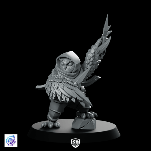 Owlfolk Rogue Miniature Hooded Dagger Stealthy Fantasy - CastNPlay - We Print Miniatures