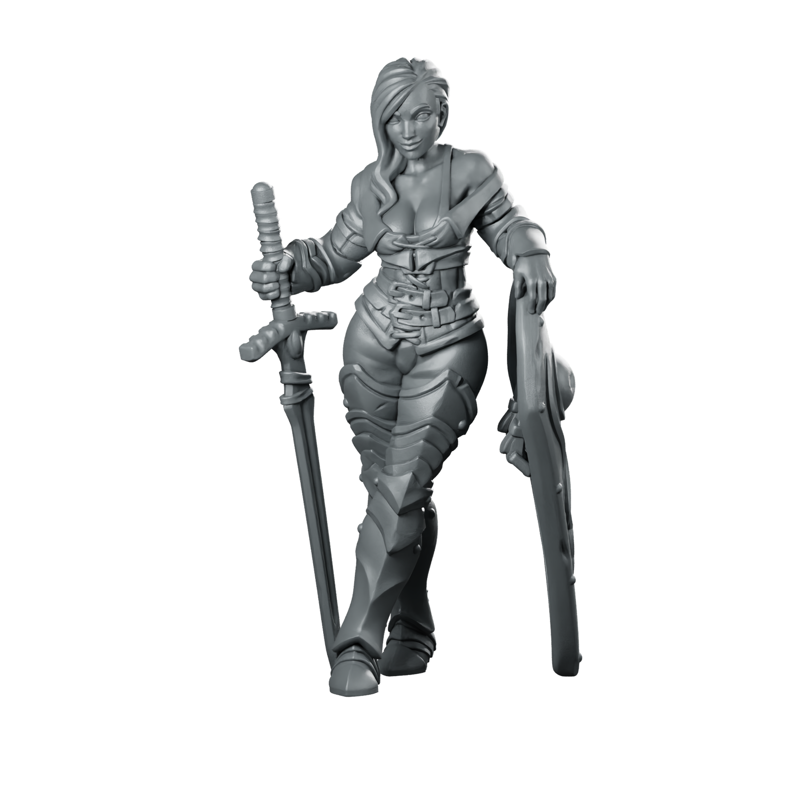 Pinup Knight Miniature Shieldmaiden Warrior Miniature 360 Spin 01