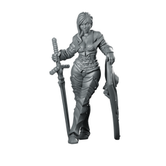 Pinup Knight Miniature Shieldmaiden Warrior Miniature 360 Spin 01