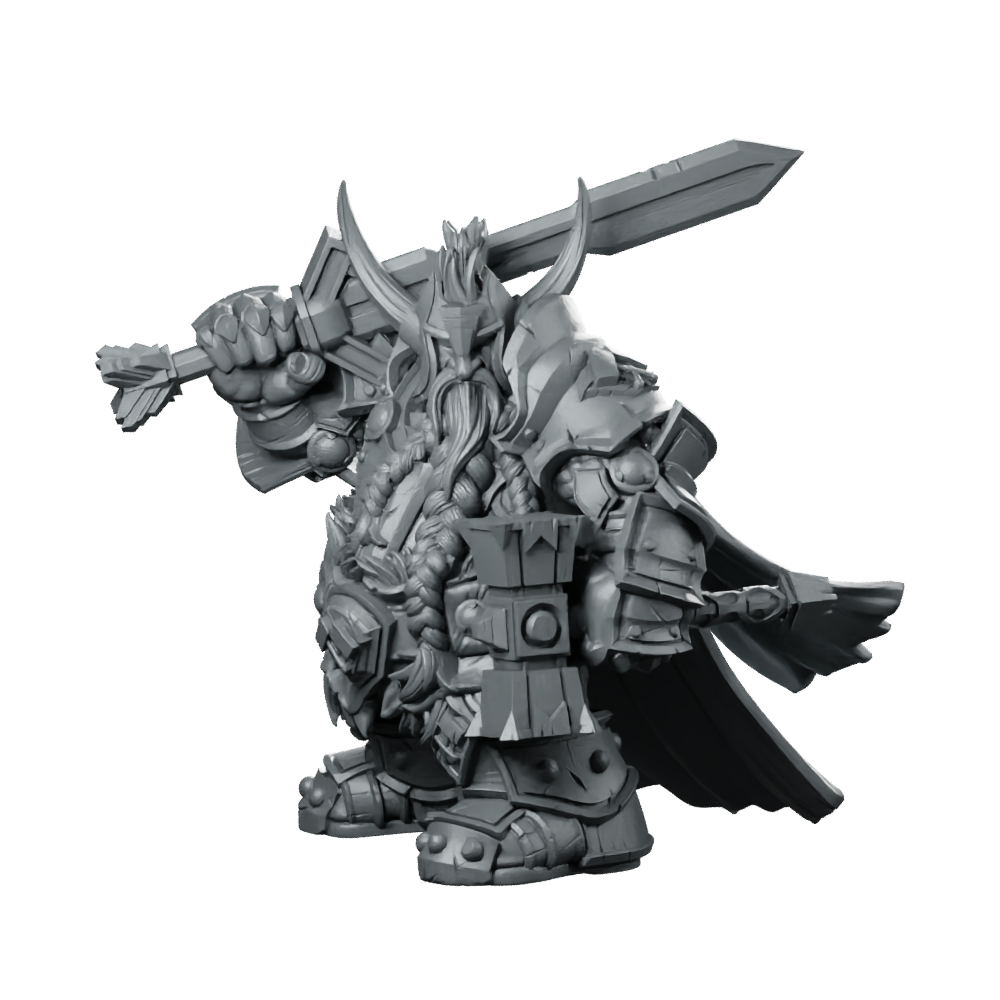 Paladin Dwarf Miniature Dwarf King Miniature 360 Spin 01