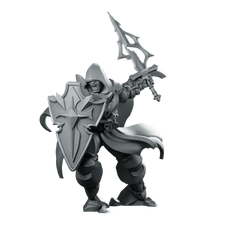 Paladin Hooded Miniature Dark Armored Knight Warrior - CastNPlay - We Print Miniatures