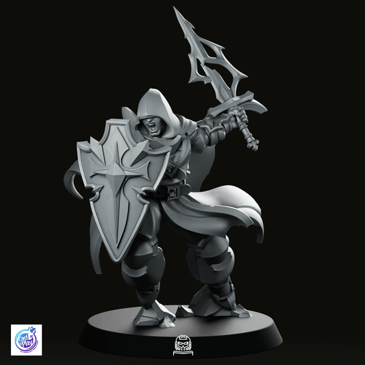 Paladin Hooded Miniature - CastNPlay - We Print Miniatures