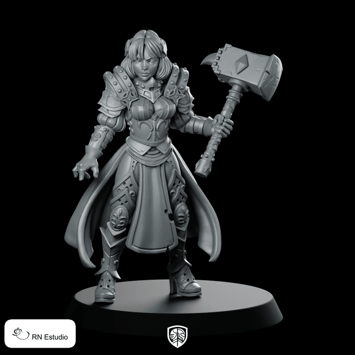 Paladin Maryka Fantasy Miniature Female Armored Warrior Hero