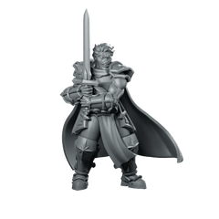 Paladin Stance Miniature Armoured Sword Champion Hero - CastNPlay - We Print Miniatures