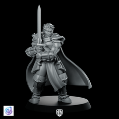 Paladin Stance Miniature Armoured Sword Champion Hero - CastNPlay - We Print Miniatures