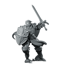 Paladin Thrusting Miniature Sword Shield Armored Warrior - CastNPlay - We Print Miniatures