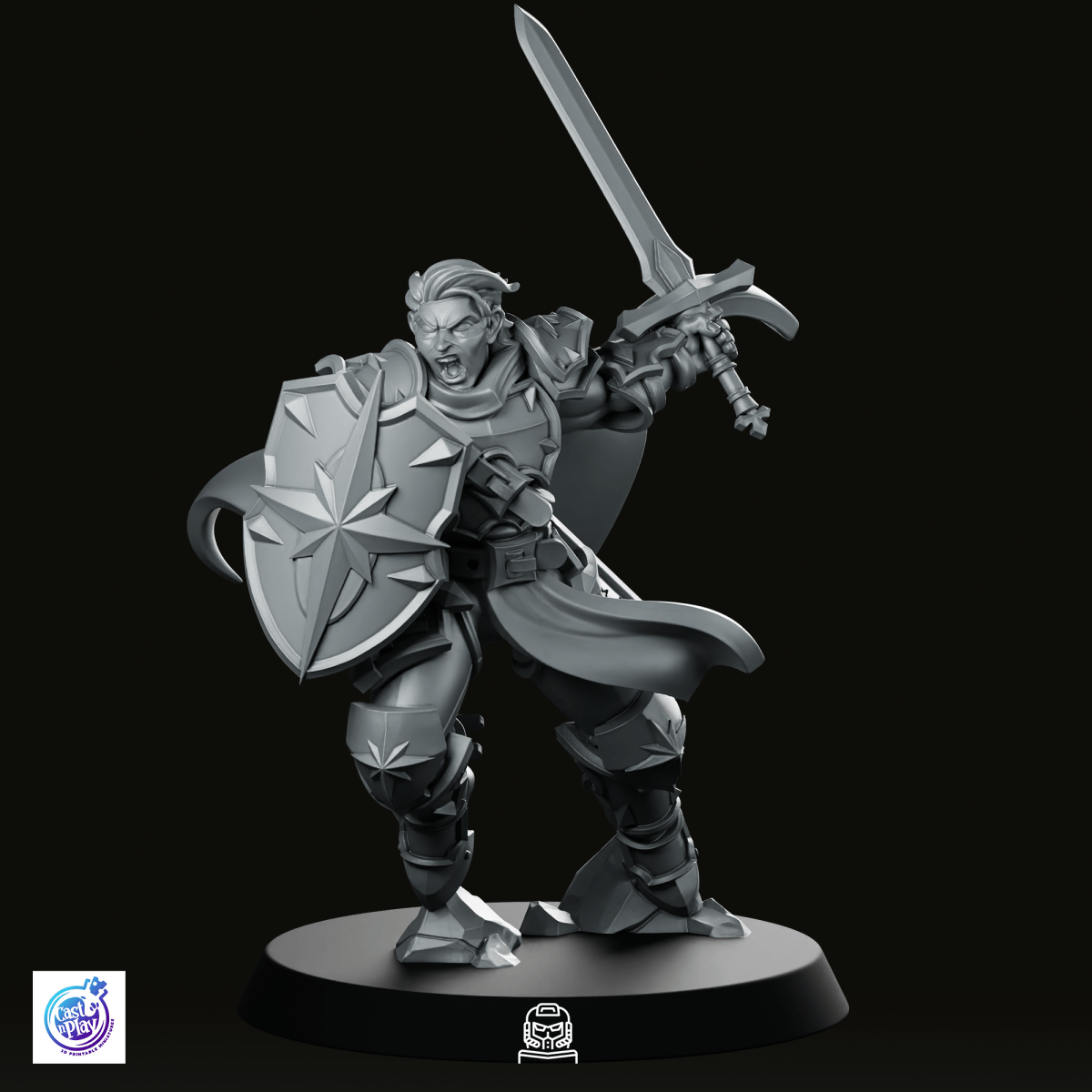 Paladin Thrusting Miniature - CastNPlay - We Print Miniatures