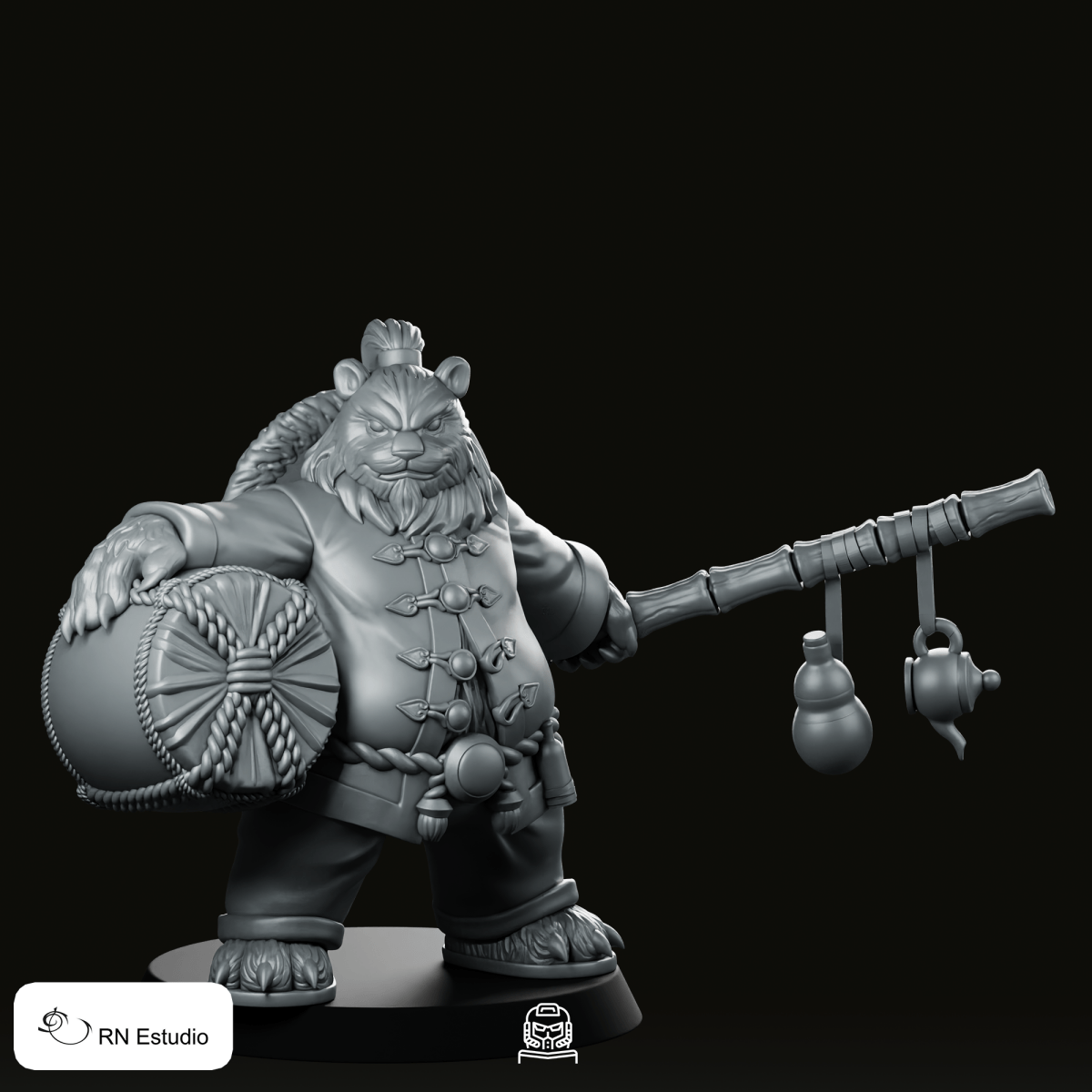 Panda Monk Miniature - RN Estudio - We Print Miniatures