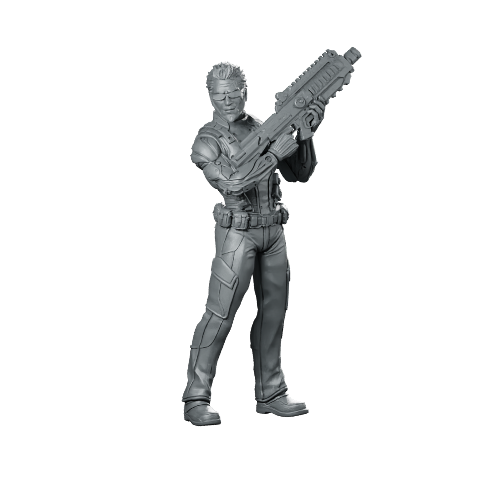 Papz Industries Cybernetic Chief Security 1 Miniature Sci-Fi Miniature 360 Spin 01