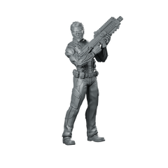 Papz Industries Cybernetic Chief Security 1 Miniature Sci-Fi Miniature 360 Spin 01