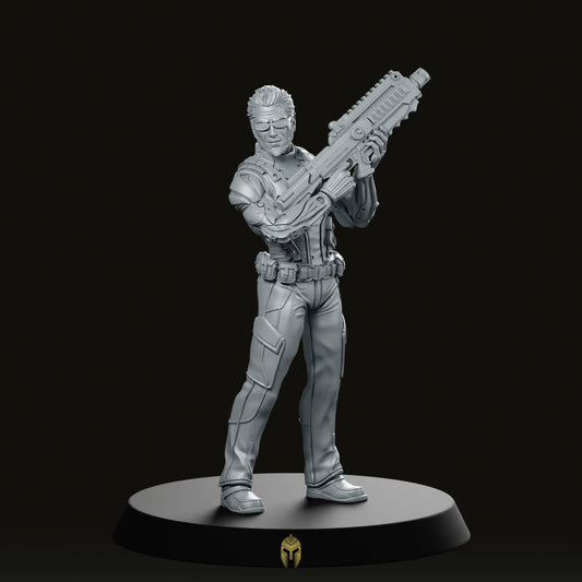 Papz Industries Cybernetic Chief Security 1 Miniature -Papsikels Miniatures - We Print Miniatures