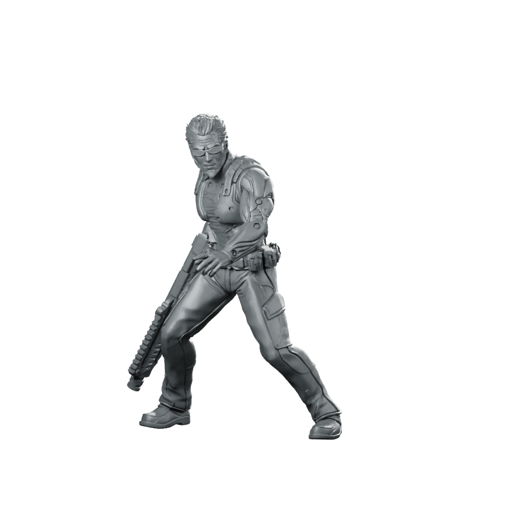 Papz Industries Cybernetic Chief Security 2 Miniature Sci-Fi Miniature 360 Spin 01