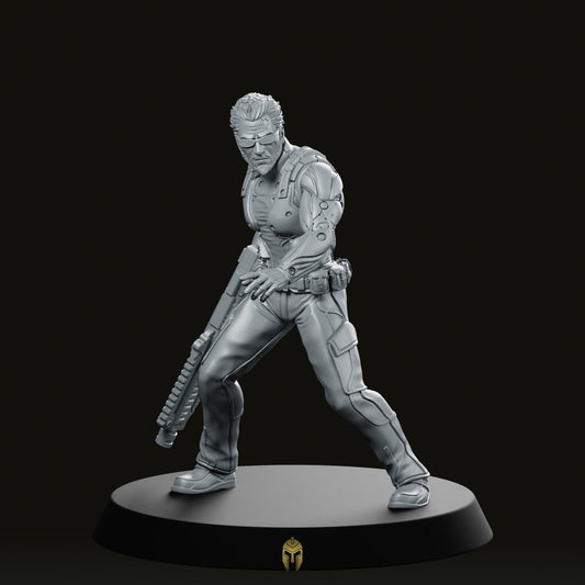 Papz Industries Cybernetic Chief Security 2 Miniature -Papsikels Miniatures - We Print Miniatures