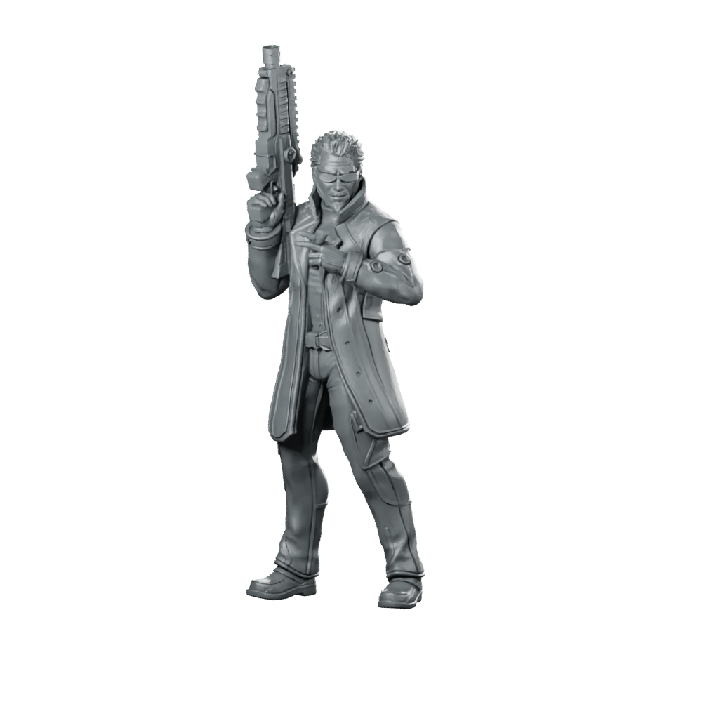 Papz Industries Cybernetic Chief Security 3 Miniature Sci-Fi Miniature 360 Spin 01