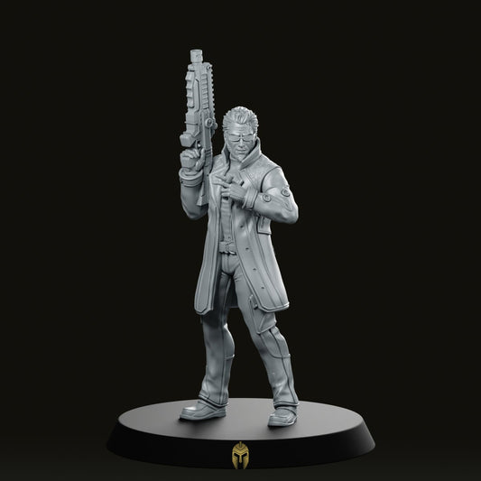 Papz Industries Cybernetic Chief Security 3 Miniature -Papsikels Miniatures - We Print Miniatures