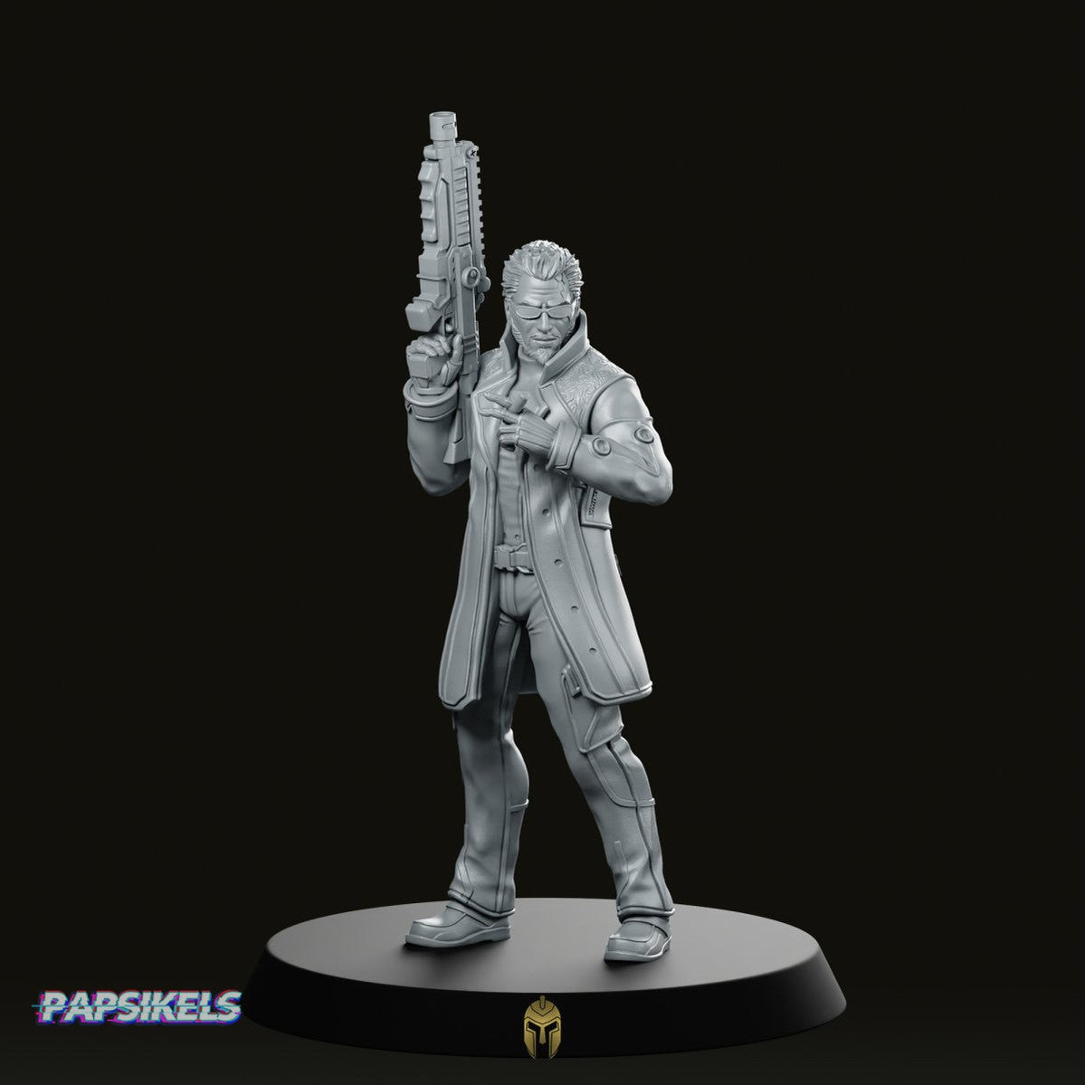 Papz Industries Cybernetic Chief Security 3 Miniature -Papsikels Miniatures - We Print Miniatures
