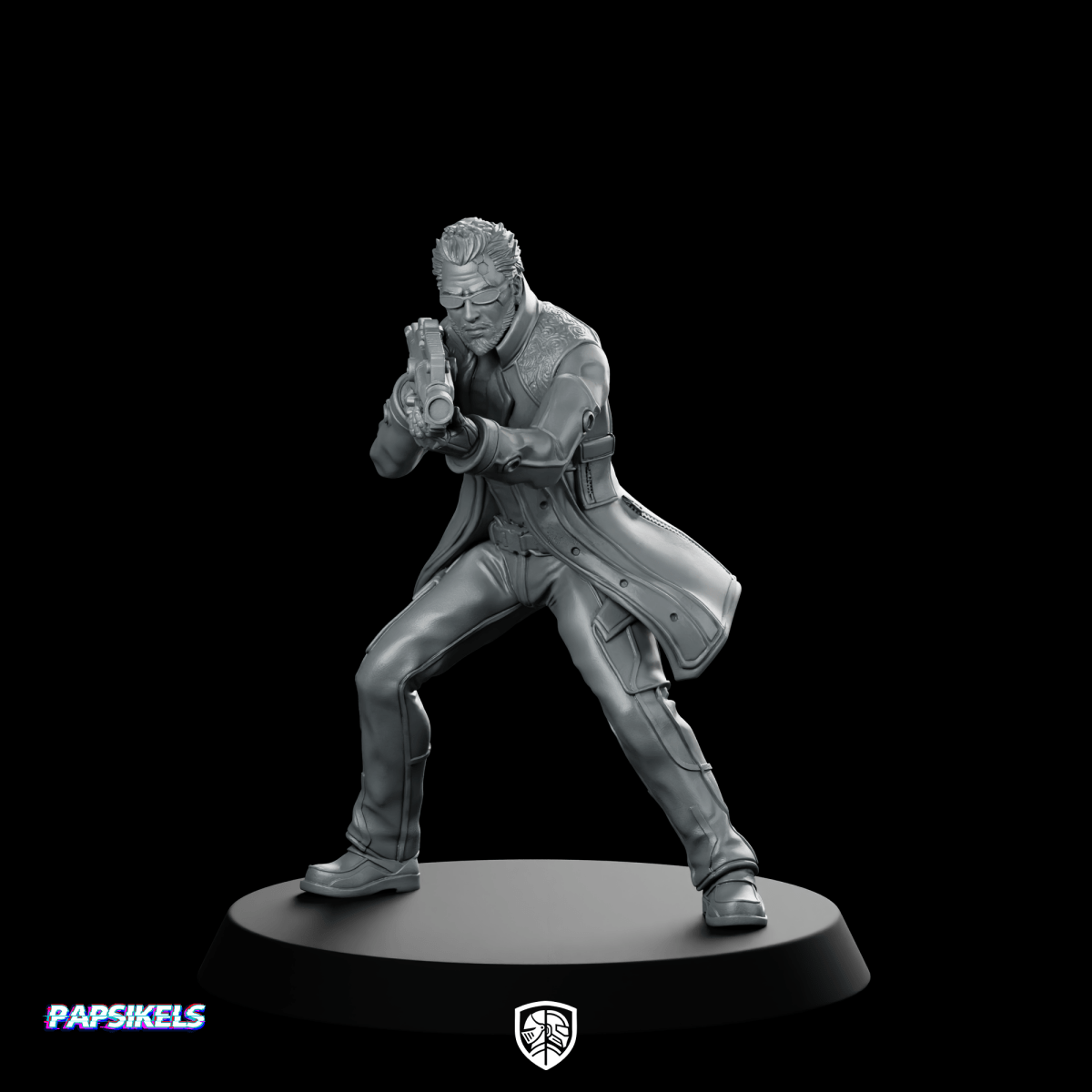 Papz Industries Cybernetic Chief Security 4 Miniature Heavy - Papsikels Miniatures - We Print Miniatures