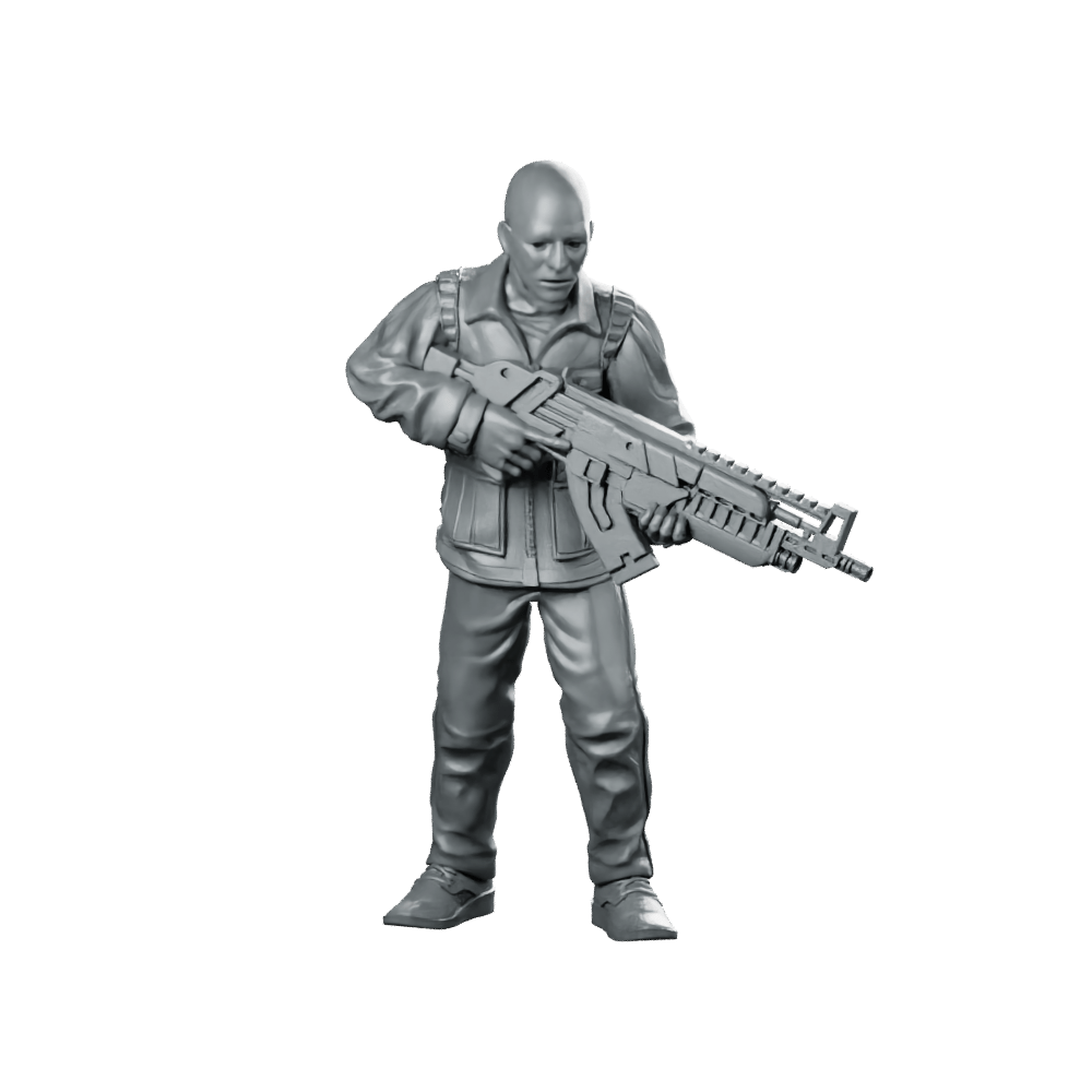 Papz Industries Gunner Bro 1 Miniature Sci - Fi Soldier - Papsikels Miniatures - We Print Miniatures
