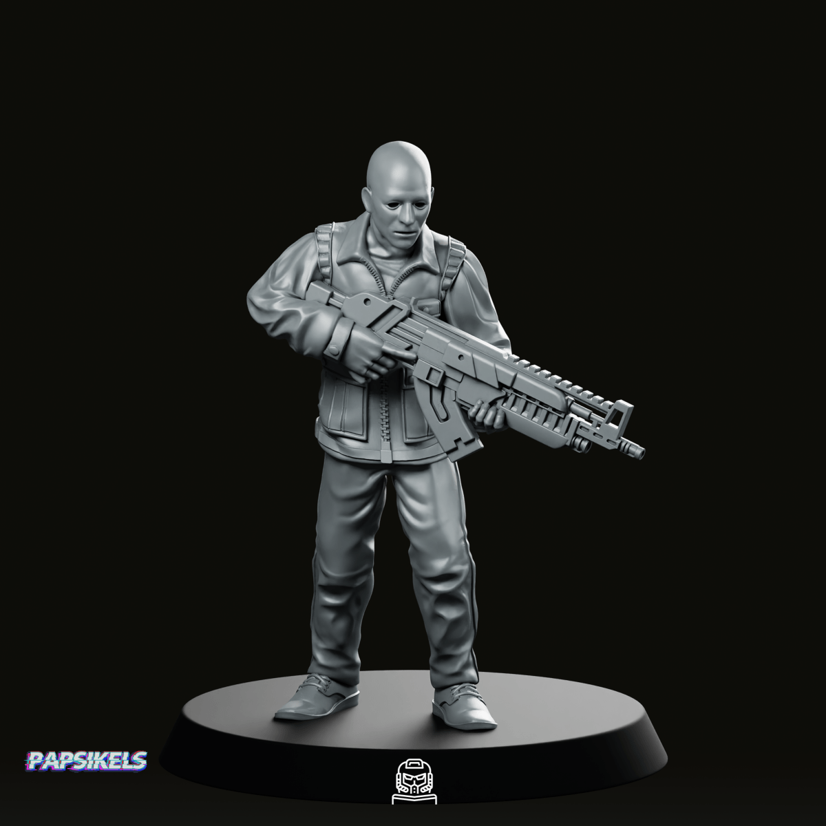 Papz Industries Gunner Bro 1 Miniature - Papsikels Miniatures - We Print Miniatures