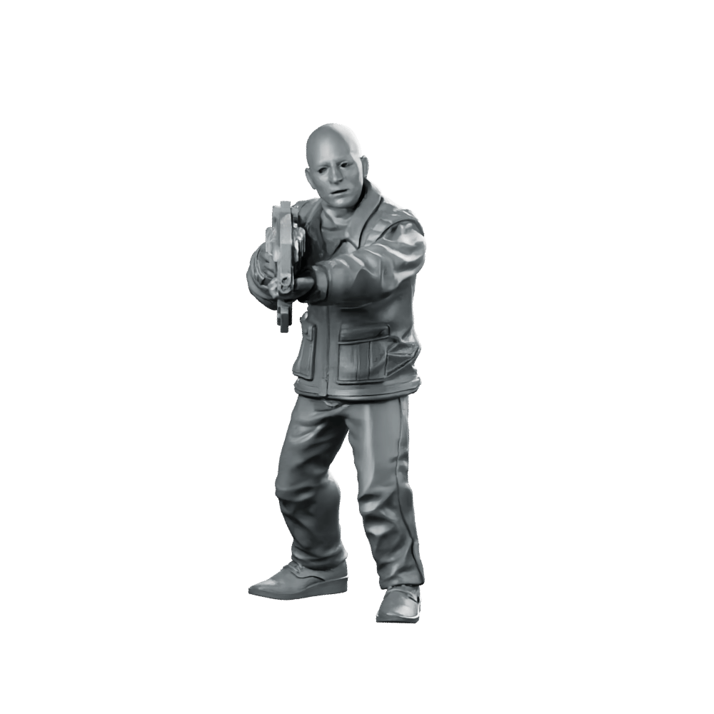 Papz Industries Gunner Bro 3 Miniature Cyberpunk Soldier - Papsikels Miniatures - We Print Miniatures
