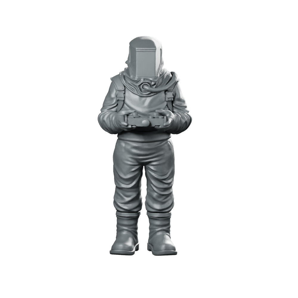 Papz Industries Hazmat Scientist 3 Miniature Resin Sci-Fi Miniature 360 Spin 01