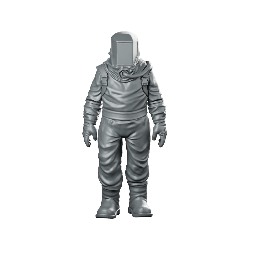 Papz Industries Hazmat Scientist 4 Miniature Cyberpunk Sci-Fi Miniature 360 Spin 01