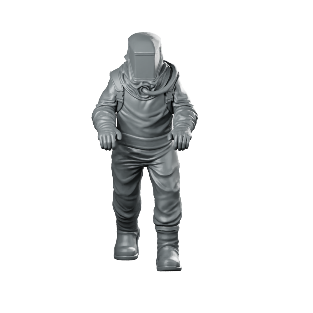Papz Industries Hazmat Scientist 5 Miniature Cyberpunk Miniature 360 Spin 01