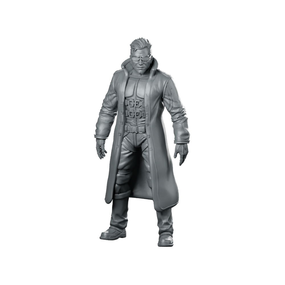 Papz Industries Nano Augmented Agent 1 Miniature Cyberpunk Miniature 360 Spin 01