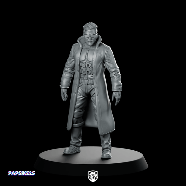 Papz Industries Nano Augmented Agent 1 Miniature Cyberpunk - Papsikels Miniatures - We Print Miniatures