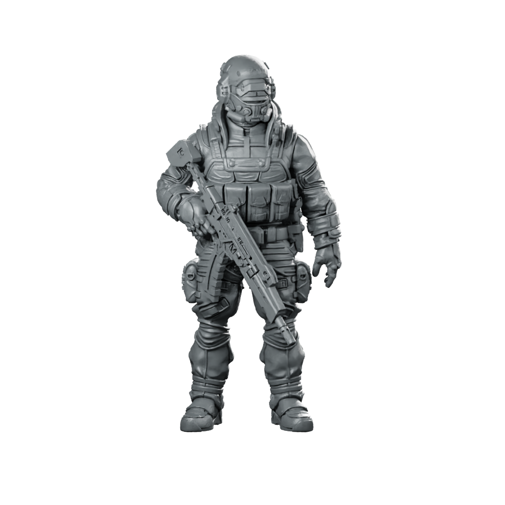 Papz Industries Pmc Operator A Miniature Sci-Fi Soldier Miniature 360 Spin 01