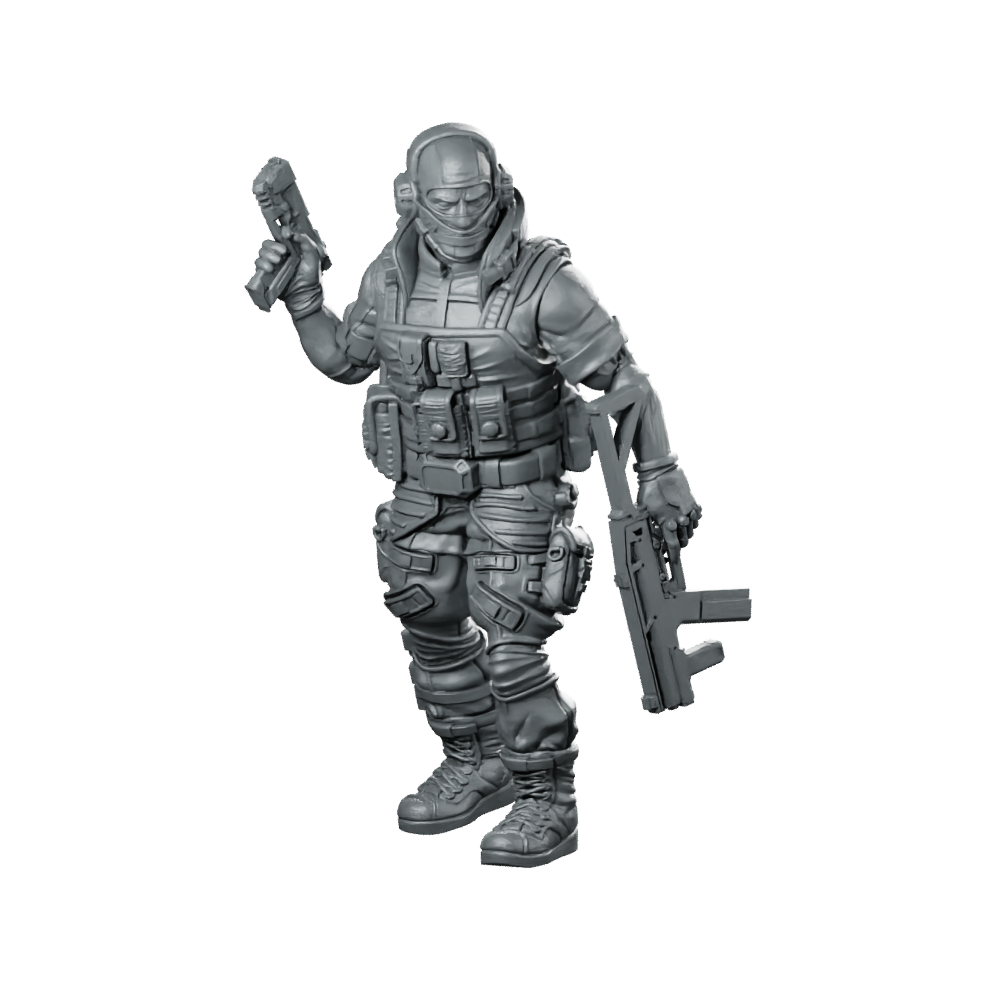 Papz Industries Pmc Operator C Miniature Sci-Fi Tactical Miniature 360 Spin 01