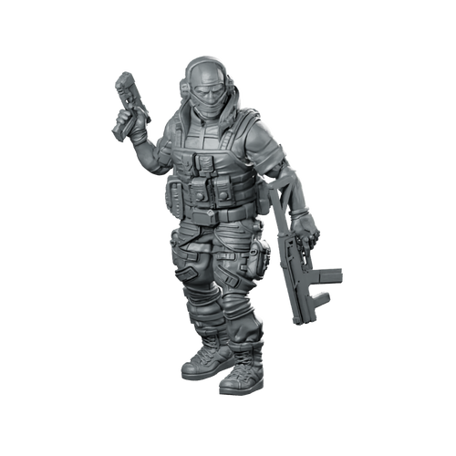 Papz Industries Pmc Operator C Miniature Sci-Fi Tactical Miniature 360 Spin 01