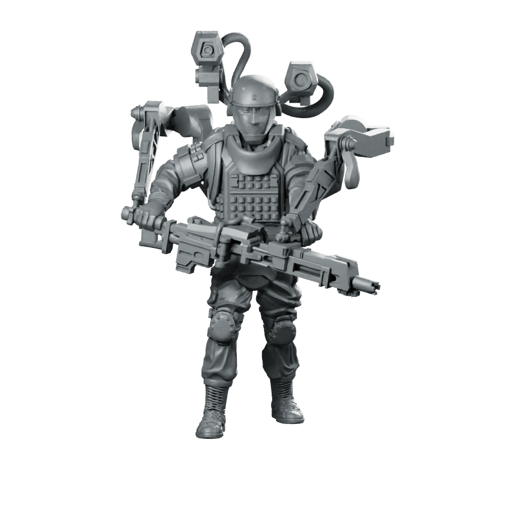 Papz Industries Super Smartgunner Miniature Sci - Fi Heavy Gunner - Papsikels Miniatures - We Print Miniatures