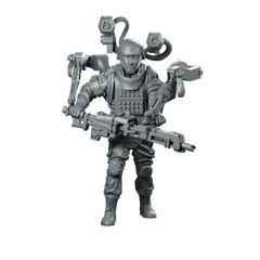 Papz Industries Super Smartgunner Miniature Sci - Fi Heavy Gunner - Papsikels Miniatures - We Print Miniatures