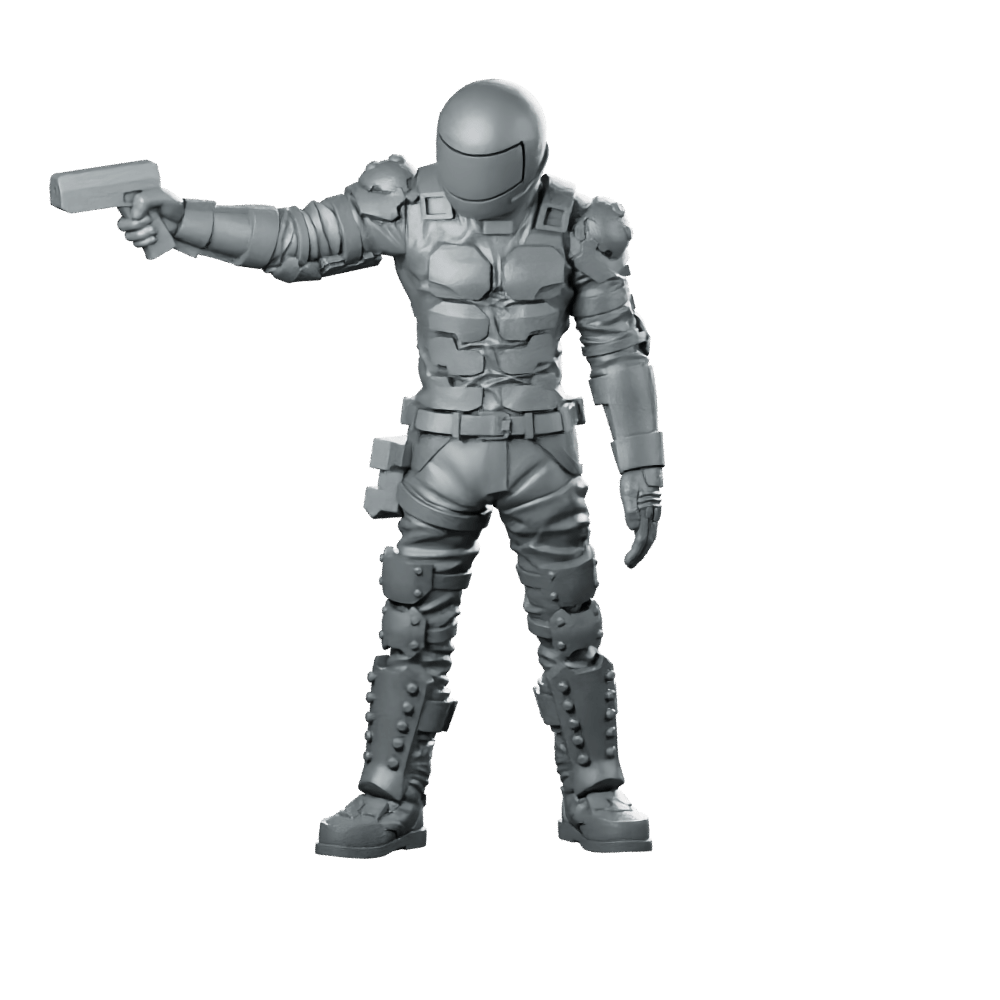 PAPZ Industries Synthetic Human 2 Miniature Cyberpunk Pistol - Papsikels Miniatures - We Print Miniatures