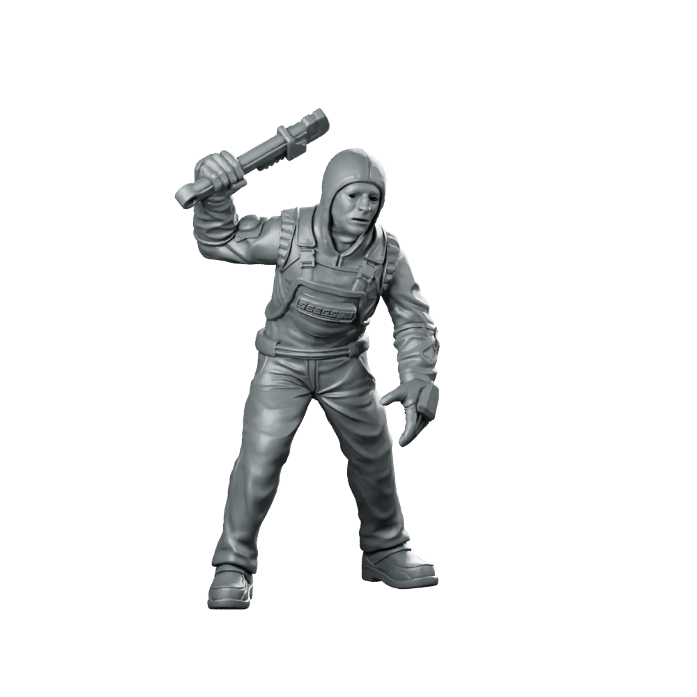 Papz Industries Working Bro 01 Miniature Cyberpunk Enforcer Miniature 360 Spin 01