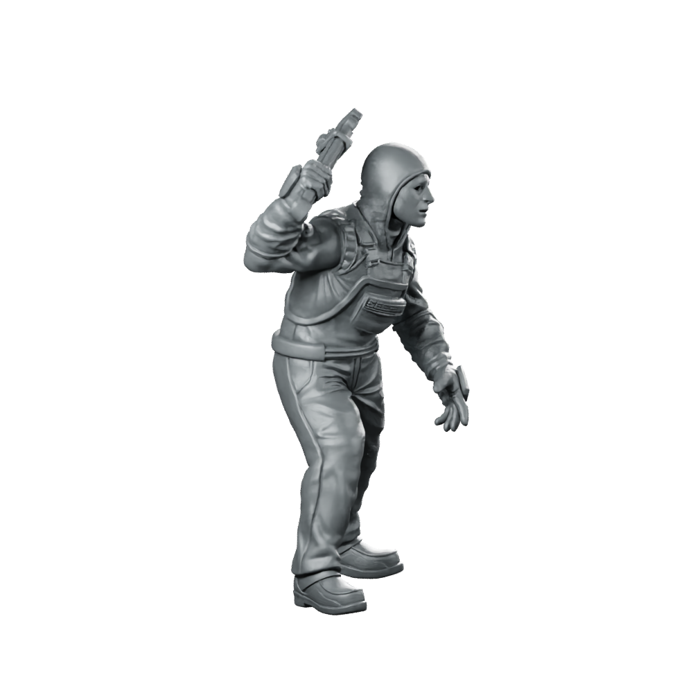 Papz Industries Working Bro 01 Miniature Cyberpunk Enforcer Miniature 360 Spin 02