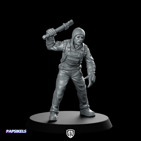 Papz Industries Working Bro 01 Miniature Cyberpunk Enforcer
