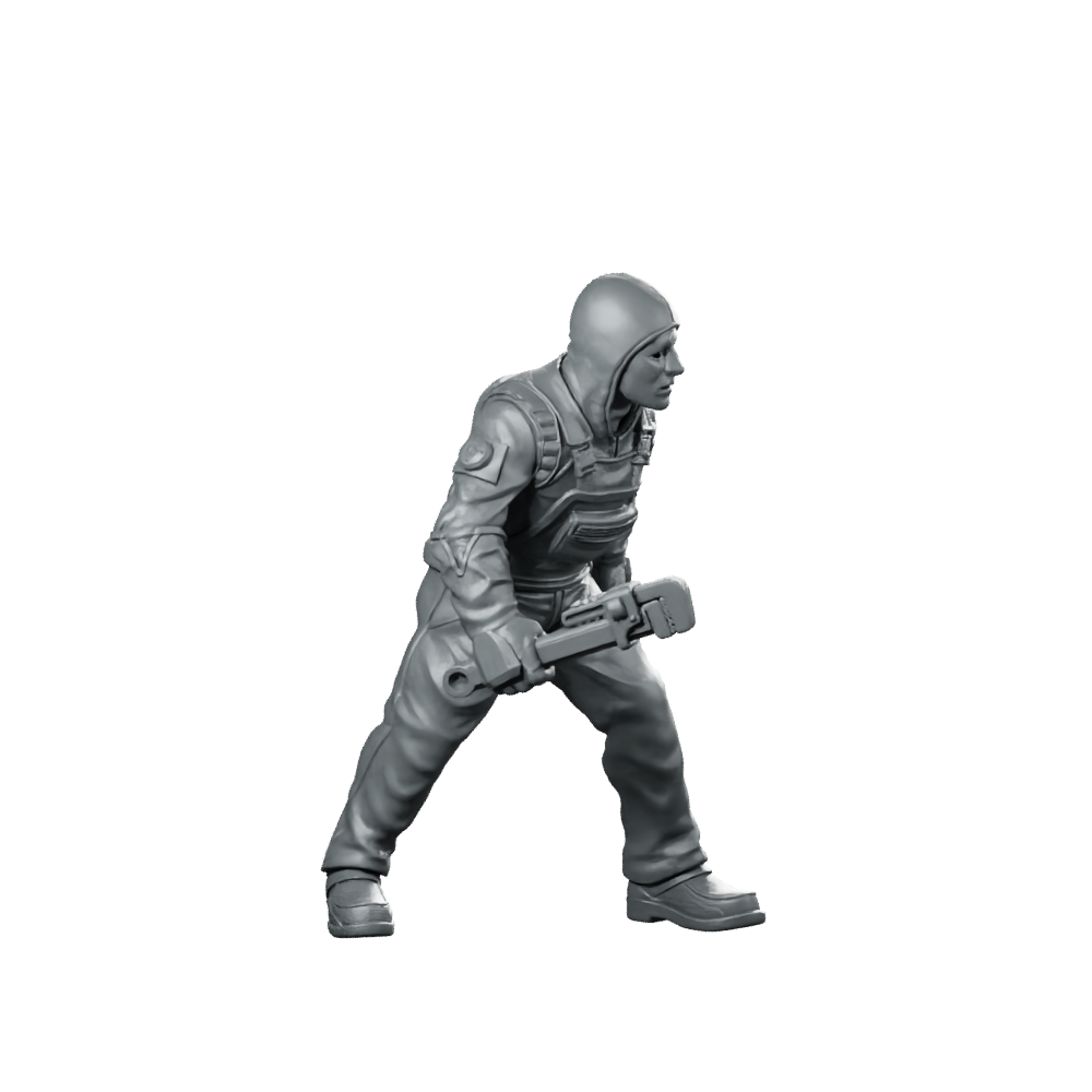 Papz Industries Working Bro 02 Miniature Cyberpunk Operative Miniature 360 Spin 02