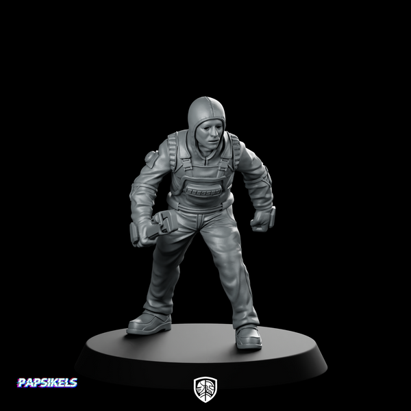 Papz Industries Working Bro 02 Miniature Cyberpunk Operative