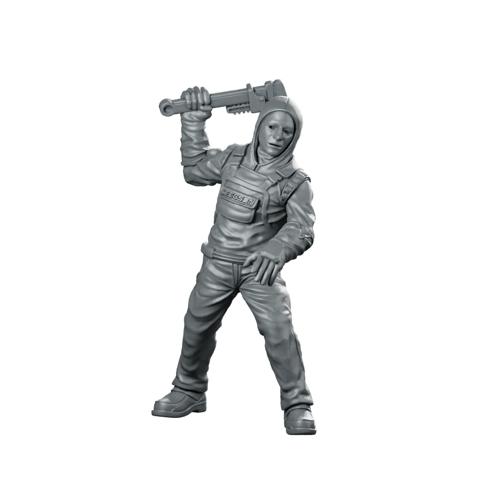 Papz Industries Working Bro 03 Miniature Cyberpunk Enforcer Miniature 360 Spin 01