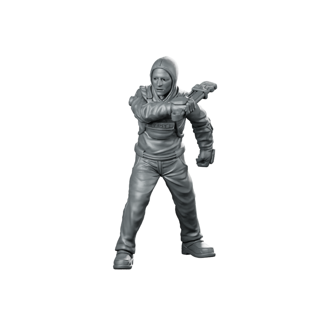 Papz Industries Working Bro 04 Miniature Cyberpunk Gangster Miniature 360 Spin 01