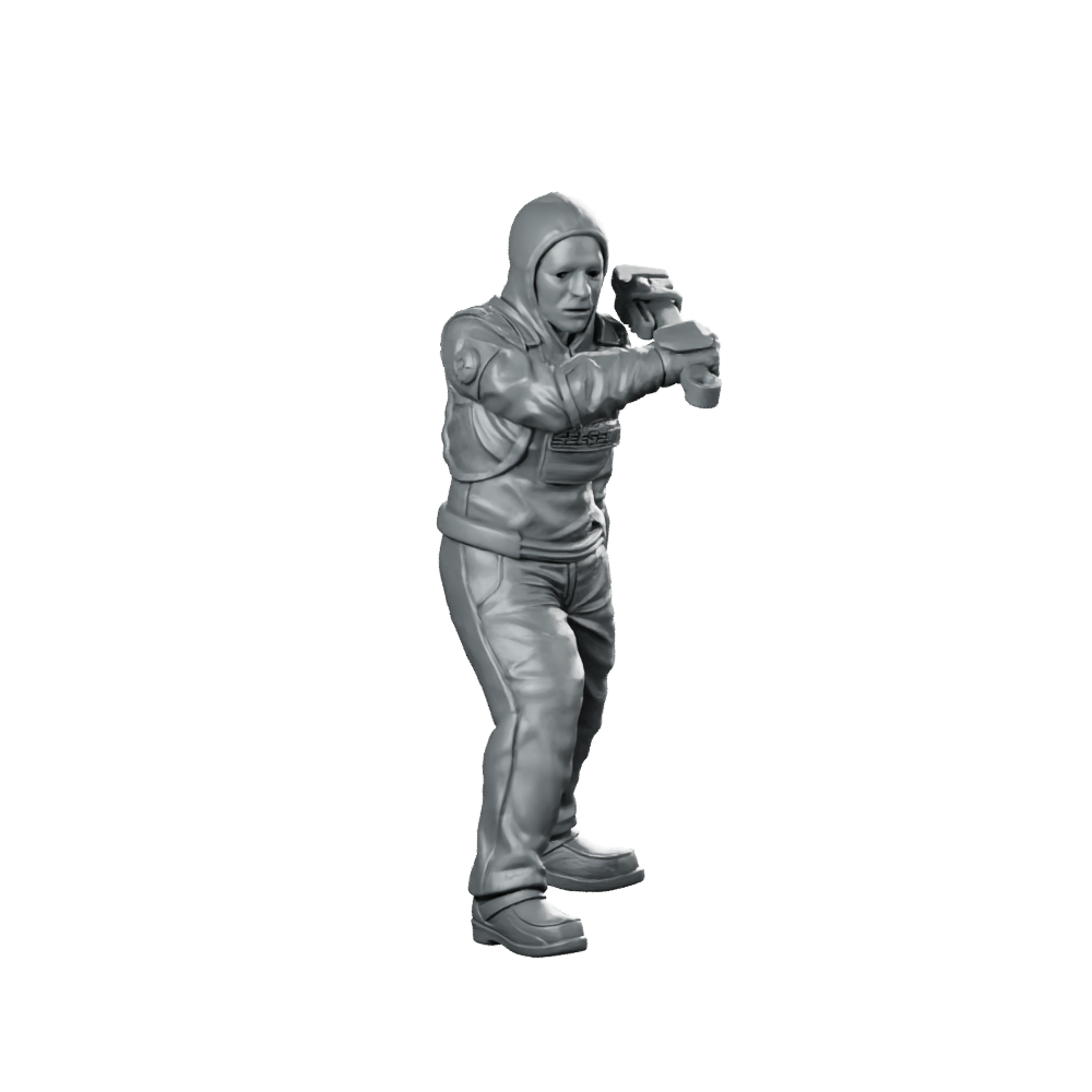 Papz Industries Working Bro 04 Miniature Cyberpunk Gangster Miniature 360 Spin 02
