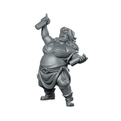 Party Lady Fantasy Miniature Tavern NPC Resin Miniature 360 Spin 01