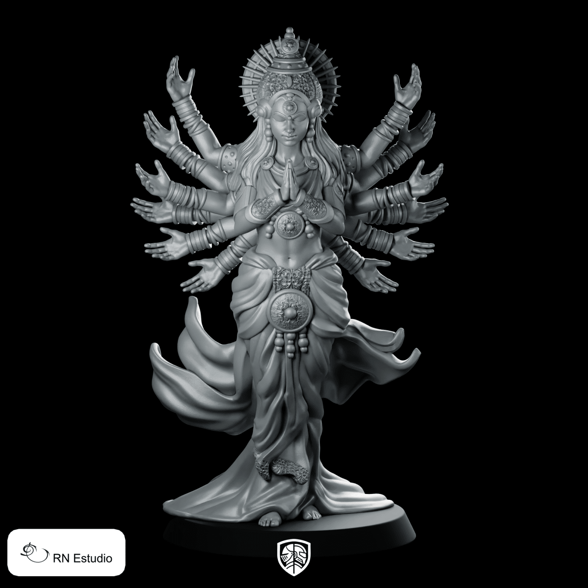Parvati Miniature Multi - Armed Goddess Spellcaster Hero - RN Estudio - We Print Miniatures