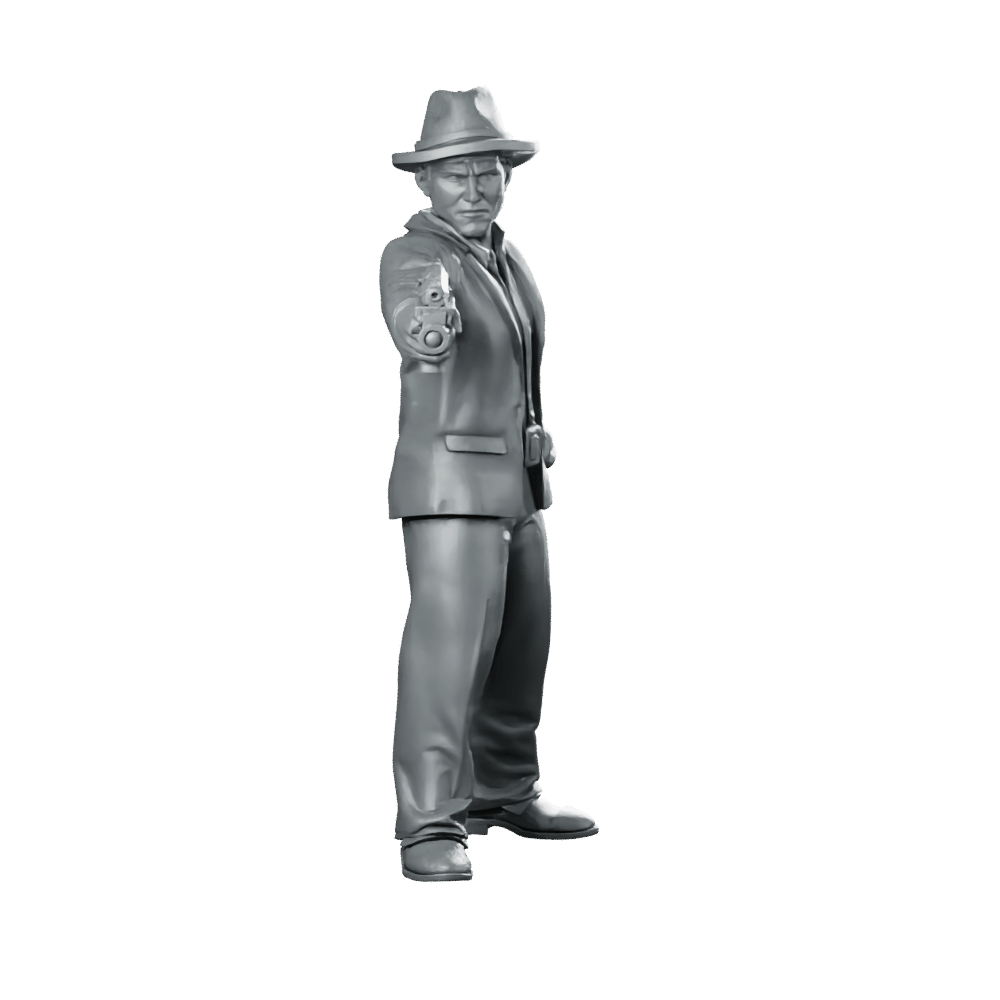 Pcpd Police Detective Billy Hambert Miniature Cyberpunk - Papsikels Miniatures - We Print Miniatures