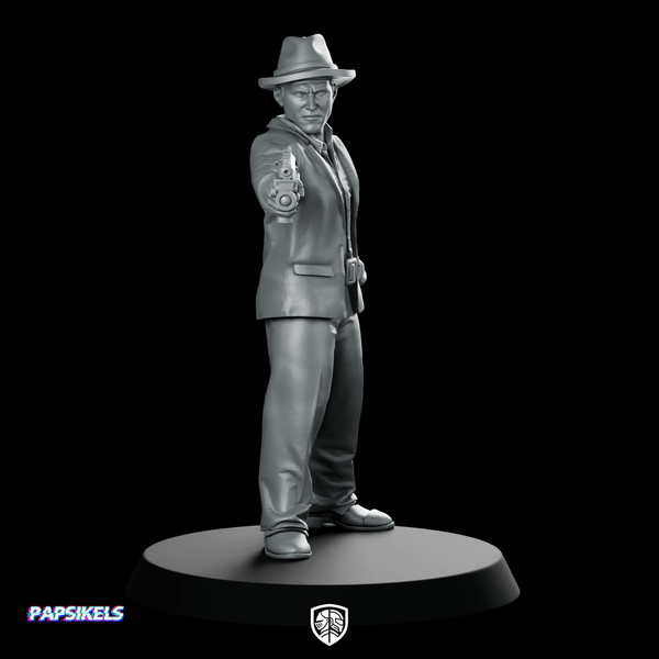 Pcpd Police Detective Billy Hambert Miniature Cyberpunk - Papsikels Miniatures - We Print Miniatures