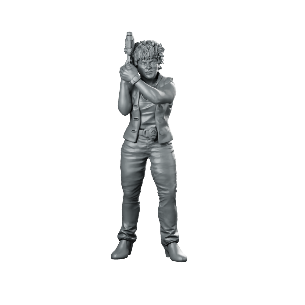 Detective Leona Magdalena Scifi Miniature Cyberpunk Pistol Heroine Miniature 360 Spin 01